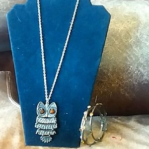Owl Necklace with matching bracelets